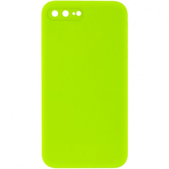 Silicone Case Square Full Camera Protective (AA) NOLOGO для Apple iPhone 7 plus / 8 plus (5.5") Салатовый / Neon green