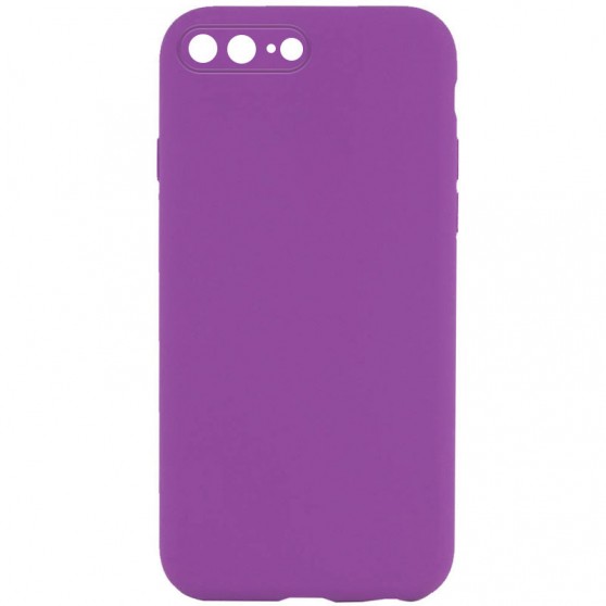 Silicone Case Square Full Camera Protective (AA) NOLOGO для Apple iPhone 7 plus / 8 plus (5.5") Фіолетовий / Grape