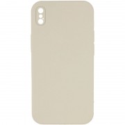 Silicone Case Square Full Camera Protective (AA) NOLOGO для Apple iPhone X / XS (5.8") Бежевый / Antique White