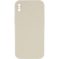 Чохол Silicone Case Square Full Camera Protective (AA) NOLOGO для Apple iPhone X / XS (5.8") Бежевий / Antique White