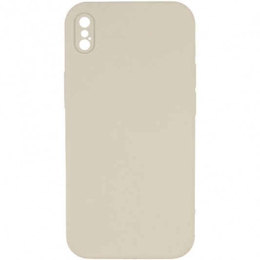 Silicone Case Square Full Camera Protective (AA) NOLOGO для Apple iPhone X / XS (5.8") Бежевий / Antique White