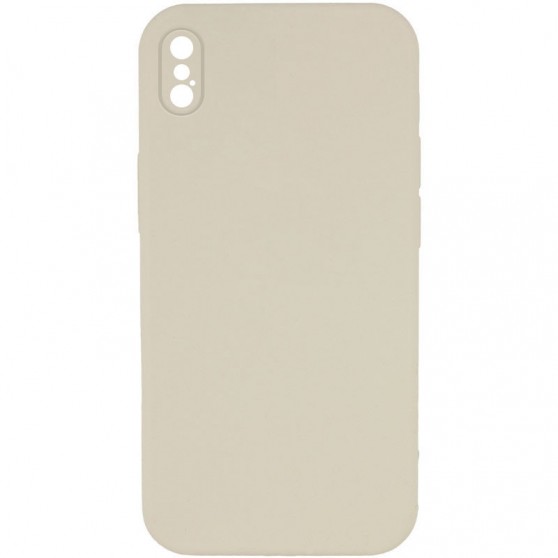 Silicone Case Square Full Camera Protective (AA) NOLOGO для Apple iPhone X / XS (5.8") Бежевый / Antique White