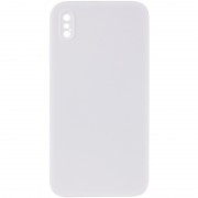 Silicone Case Square Full Camera Protective (AA) NOLOGO для Apple iPhone X / XS (5.8") Белый / White