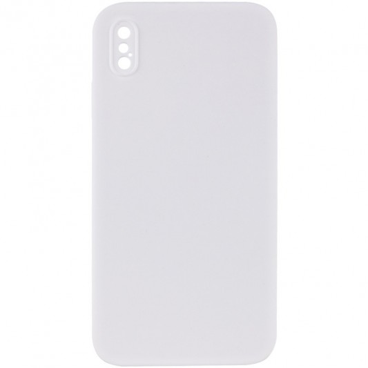 Silicone Case Square Full Camera Protective (AA) NOLOGO для Apple iPhone X / XS (5.8") Білий / White