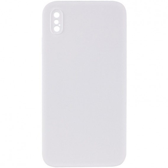 Silicone Case Square Full Camera Protective (AA) NOLOGO для Apple iPhone X / XS (5.8") Білий / White