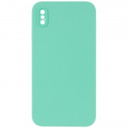 Silicone Case Square Full Camera Protective (AA) NOLOGO для Apple iPhone X / XS (5.8") Бирюзовый / Turquoise