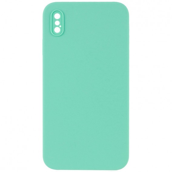 Silicone Case Square Full Camera Protective (AA) NOLOGO для Apple iPhone X / XS (5.8") Бірюзовий / Turquoise