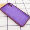 Silicone Case Square Full Camera Protective (AA) NOLOGO для Apple iPhone X / XS (5.8") Бордовий / Maroon
