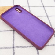 Silicone Case Square Full Camera Protective (AA) NOLOGO для Apple iPhone X / XS (5.8") Бордовый / Maroon