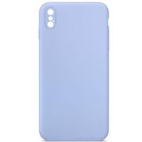 Чохол Silicone Case Square Full Camera Protective (AA) NOLOGO для Apple iPhone X / XS (5.8") Блакитний / Lilac Blue