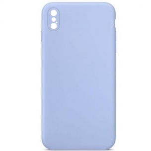 Чехол Silicone Case Square Full Camera Protective (AA) NOLOGO для Apple iPhone X / XS (5.8) Голубой / Lilac Blue