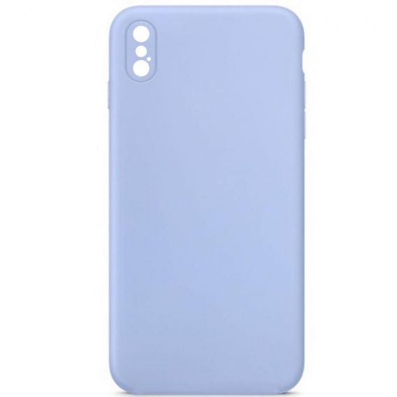 Silicone Case Square Full Camera Protective (AA) NOLOGO для Apple iPhone X / XS (5.8") Блакитний / Lilac Blue
