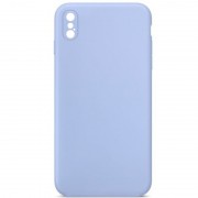 Silicone Case Square Full Camera Protective (AA) NOLOGO для Apple iPhone X / XS (5.8") Голубой / Lilac Blue