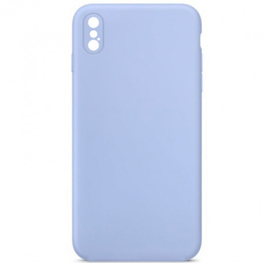 Silicone Case Square Full Camera Protective (AA) NOLOGO для Apple iPhone X / XS (5.8") Голубой / Lilac Blue