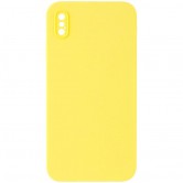 Чехол Silicone Case Square Full Camera Protective (AA) NOLOGO для Apple iPhone X / XS (5.8 дюйма) Желтый / Yellow