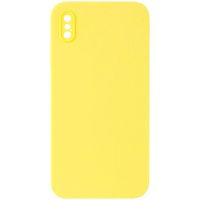 Чохол Silicone Case Square Full Camera Protective (AA) NOLOGO для Apple iPhone X / XS (5.8") Жовтий / Yellow
