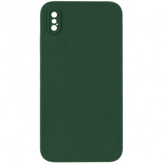 Silicone Case Square Full Camera Protective (AA) NOLOGO для Apple iPhone X / XS (5.8") Зелений / Cyprus Green
