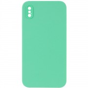 Silicone Case Square Full Camera Protective (AA) NOLOGO для Apple iPhone X / XS (5.8") Зеленый / Spearmint