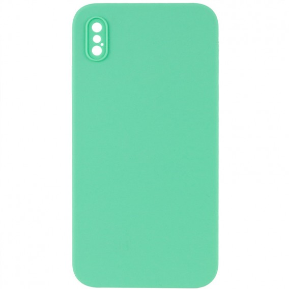 Silicone Case Square Full Camera Protective (AA) NOLOGO для Apple iPhone X / XS (5.8") Зелений / Spearmint