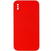 Silicone Case Square Full Camera Protective (AA) NOLOGO для Apple iPhone X / XS (5.8") Красный / Red