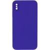 Silicone Case Square Full Camera Protective (AA) NOLOGO для Apple iPhone X / XS (5.8") Фіолетовий / Ultra Violet