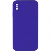 Чехол Silicone Case Square Full Camera Protective (AA) NOLOGO для Apple iPhone X / XS (5.8 дюйма) Фиолетовый / Ultra Violet