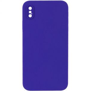 Чехол Silicone Case Square Full Camera Protective (AA) NOLOGO для Apple iPhone X / XS (5.8) Фиолетовый / Ultra Violet