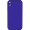 Silicone Case Square Full Camera Protective (AA) NOLOGO для Apple iPhone X / XS (5.8") Фіолетовий / Ultra Violet