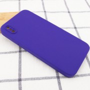 Silicone Case Square Full Camera Protective (AA) NOLOGO для Apple iPhone X / XS (5.8") Фіолетовий / Ultra Violet