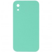 Чохол Silicone Case Square Full Camera Protective (AA) NOLOGO для Apple iPhone XR (6.1") Бірюзовий / Turquoise