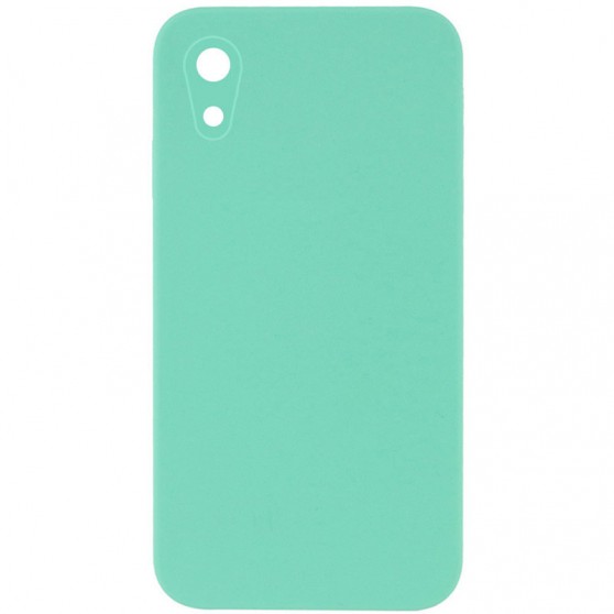 Silicone Case Square Full Camera Protective (AA) NOLOGO для Apple iPhone XR (6.1") Бірюзовий / Turquoise