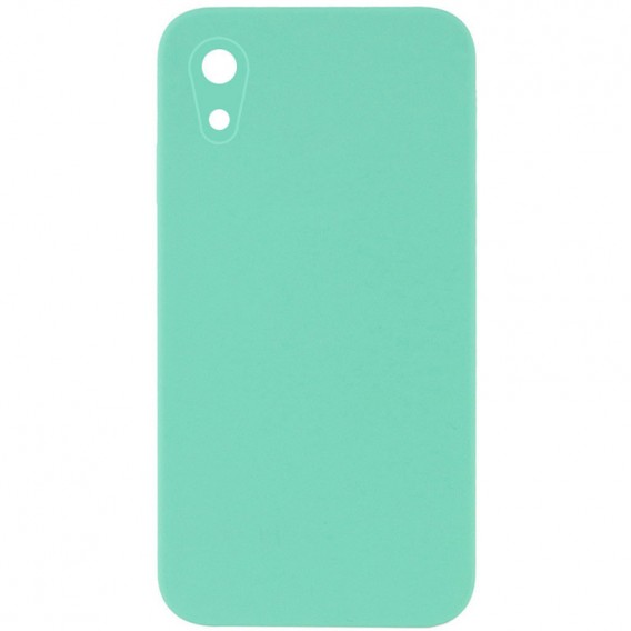 Silicone Case Square Full Camera Protective (AA) NOLOGO для Apple iPhone XR (6.1") Бірюзовий / Turquoise