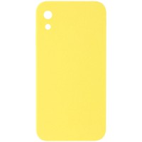 Silicone Case Square Full Camera Protective (AA) NOLOGO для Apple iPhone XR (6.1") Желтый / Yellow