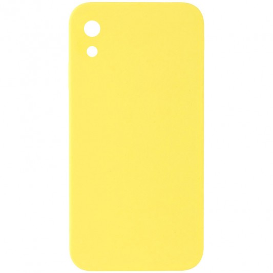 Silicone Case Square Full Camera Protective (AA) NOLOGO для Apple iPhone XR (6.1") Желтый / Yellow