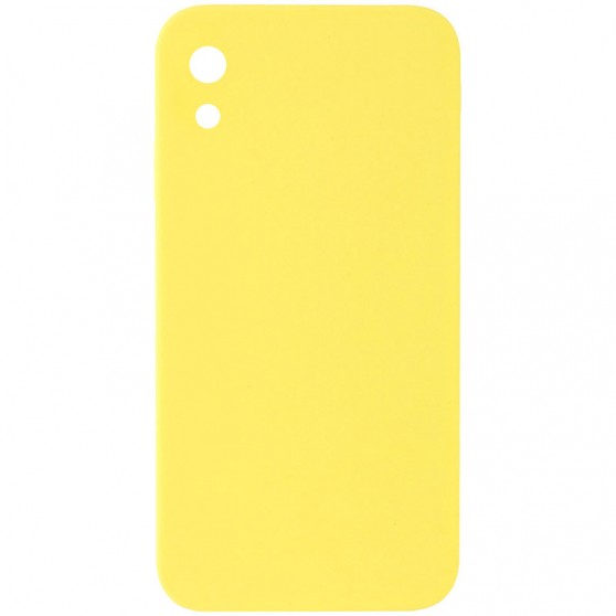 Silicone Case Square Full Camera Protective (AA) NOLOGO для Apple iPhone XR (6.1") Жовтий / Yellow