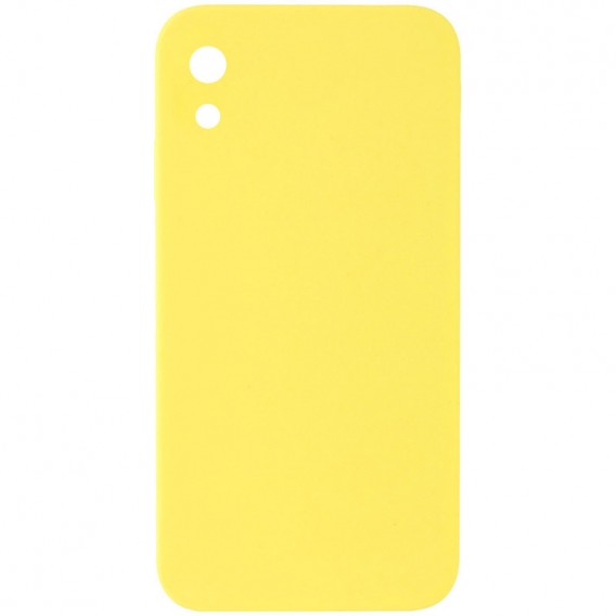 Silicone Case Square Full Camera Protective (AA) NOLOGO для Apple iPhone XR (6.1") Жовтий / Yellow