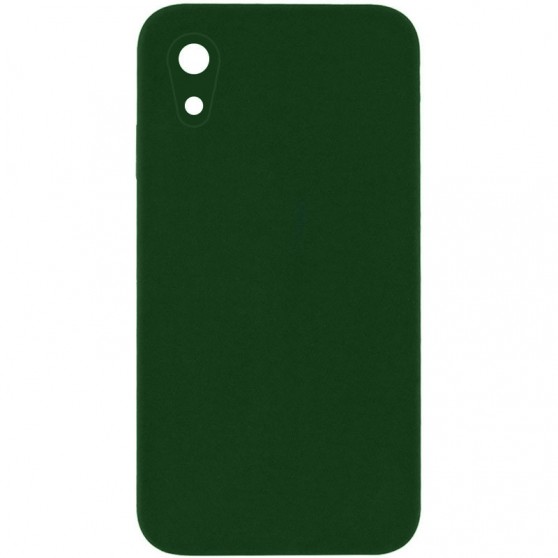 Silicone Case Square Full Camera Protective (AA) NOLOGO для Apple iPhone XR (6.1") Зеленый / Army green