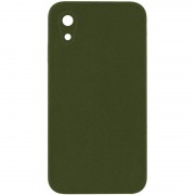 Silicone Case Square Full Camera Protective (AA) NOLOGO для Apple iPhone XR (6.1") Зеленый / Dark Olive