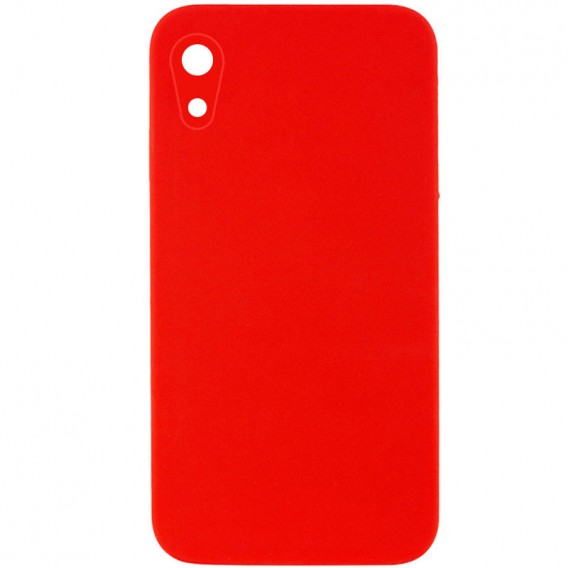 Silicone Case Square Full Camera Protective (AA) NOLOGO для Apple iPhone XR (6.1") Червоний / Red