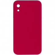 Silicone Case Square Full Camera Protective (AA) NOLOGO для Apple iPhone XR (6.1") Красный / Rose Red