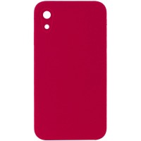 Silicone Case Square Full Camera Protective (AA) NOLOGO для Apple iPhone XR (6.1") Красный / Rose Red
