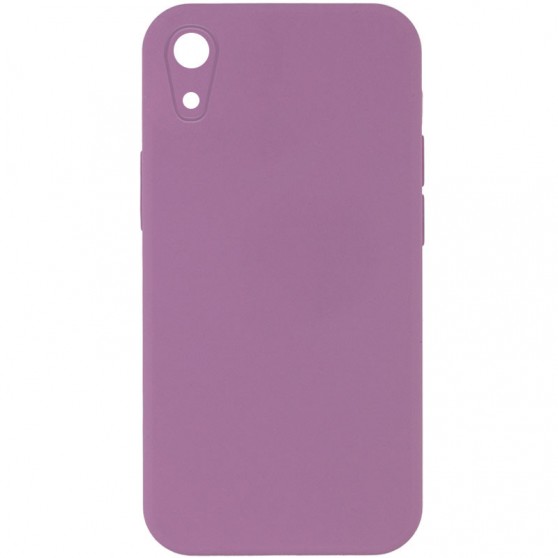 Silicone Case Square Full Camera Protective (AA) NOLOGO для Apple iPhone XR (6.1") Лиловый / Lilac Pride