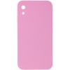 Silicone Case Square Full Camera Protective (AA) NOLOGO для Apple iPhone XR (6.1") Рожевий / Light pink