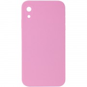 Silicone Case Square Full Camera Protective (AA) NOLOGO для Apple iPhone XR (6.1") Розовый / Light pink