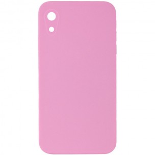 Чохол Silicone Case Square Full Camera Protective (AA) NOLOGO для Apple iPhone XR (6.1") Рожевий / Light pink