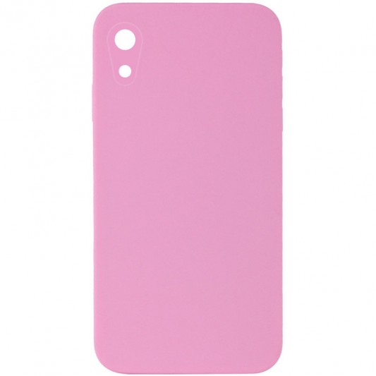 Silicone Case Square Full Camera Protective (AA) NOLOGO для Apple iPhone XR (6.1") Розовый / Light pink