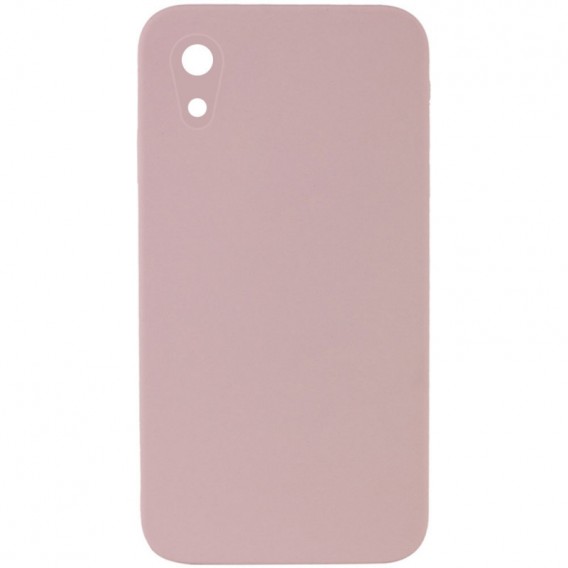 Silicone Case Square Full Camera Protective (AA) NOLOGO для Apple iPhone XR (6.1") Розовый / Pink Sand