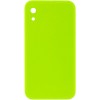 Silicone Case Square Full Camera Protective (AA) NOLOGO для Apple iPhone XR (6.1") Салатовий / Neon green