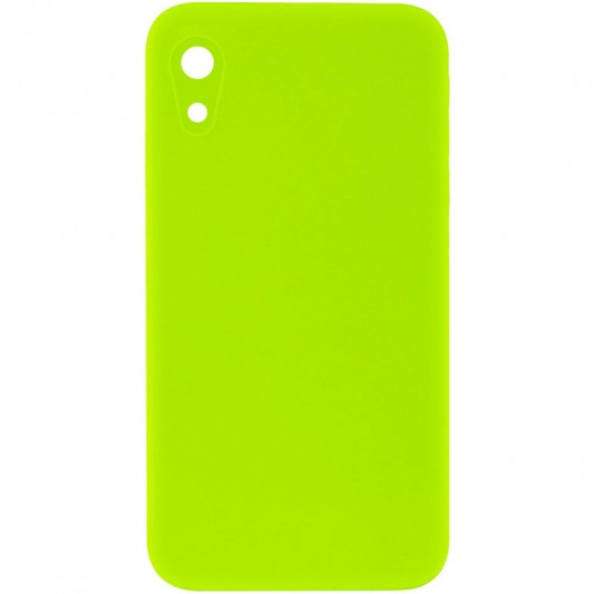 Silicone Case Square Full Camera Protective (AA) NOLOGO для Apple iPhone XR (6.1") Салатовый / Neon green