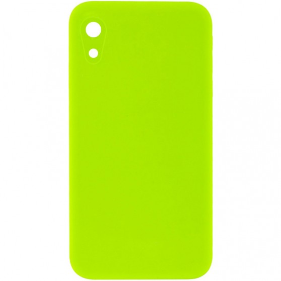 Silicone Case Square Full Camera Protective (AA) NOLOGO для Apple iPhone XR (6.1") Салатовый / Neon green